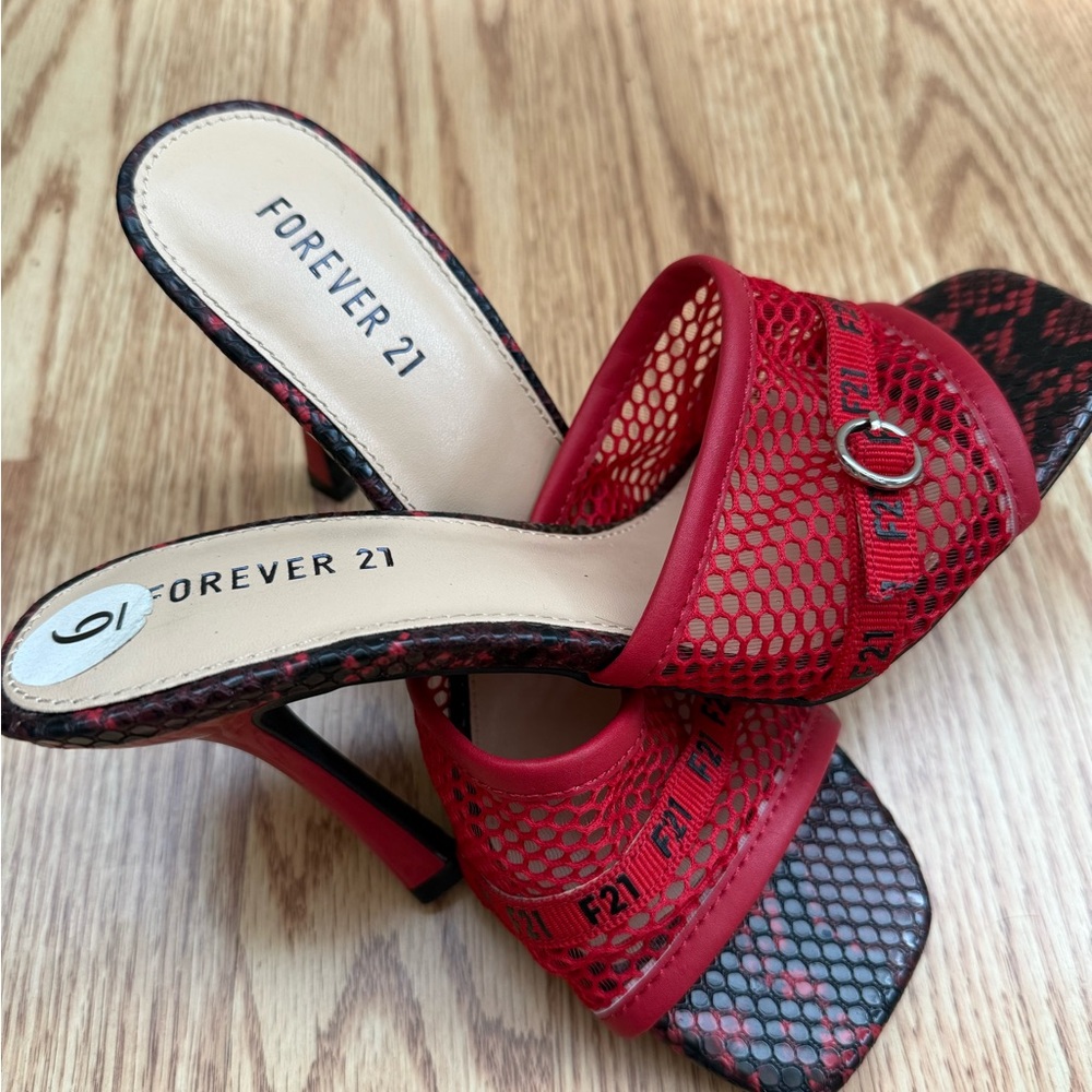 Forever 21 Red Mesh Women's Heels
